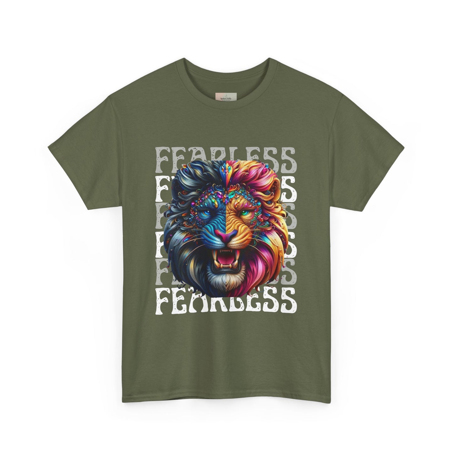 Colorful Lion Unisex Heavy Cotton Tee, Animal Lovers Gift, Unique Tee for Men and Women, Casual Wear, Graphic T-Shirt