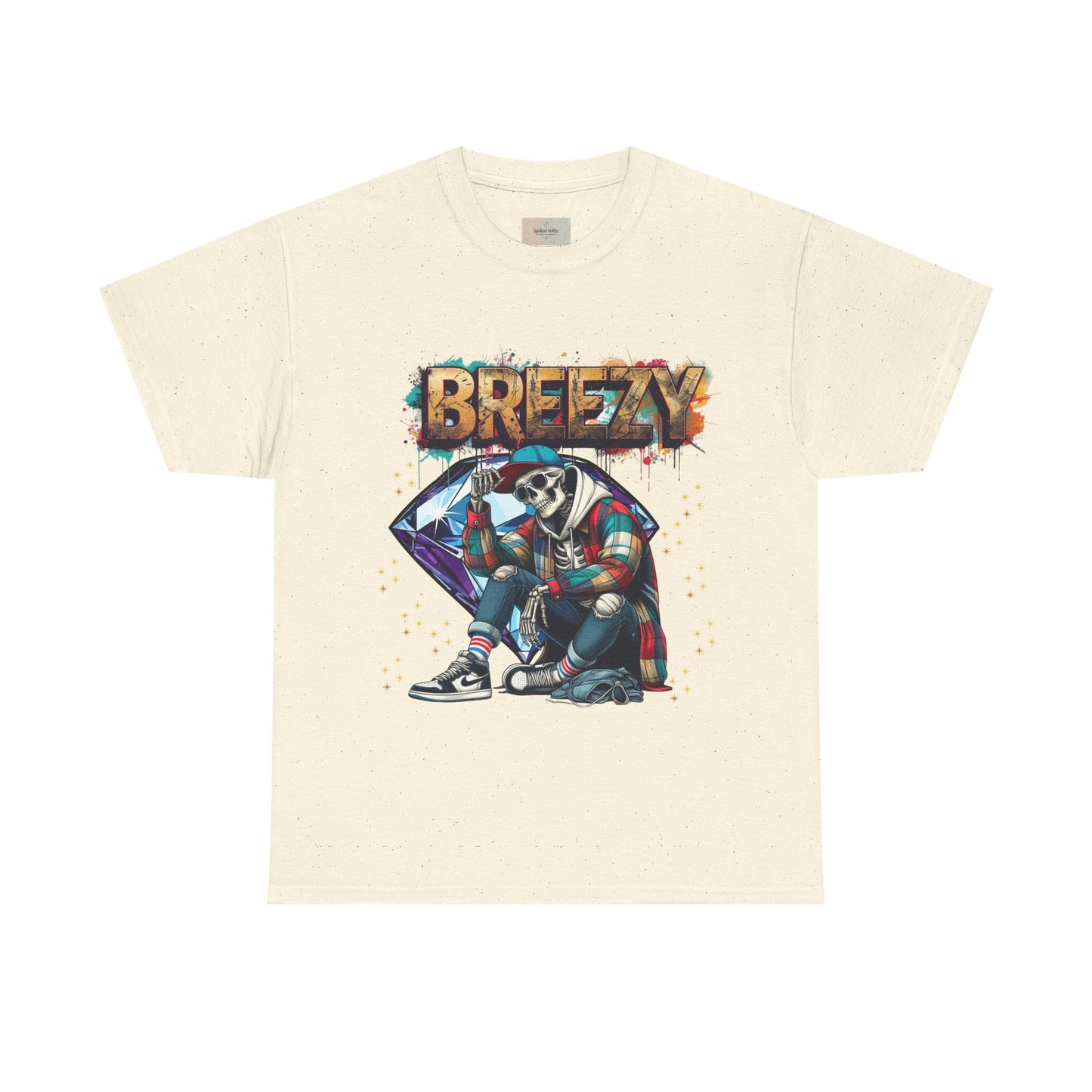 Urban Art Unisex Tee - 'BREEZY' Graphic, Hip-Hop Fashion, Streetwear Style, Casual Attire, Gift for Teens, Festival Outfit