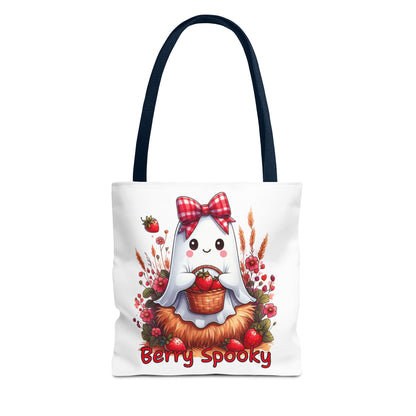Berry Spooky Tote Bag | Customizable Shopping Bag, Halloween Tote, Cute Ghost Design, Eco-Friendly Gift, Personalized Tote