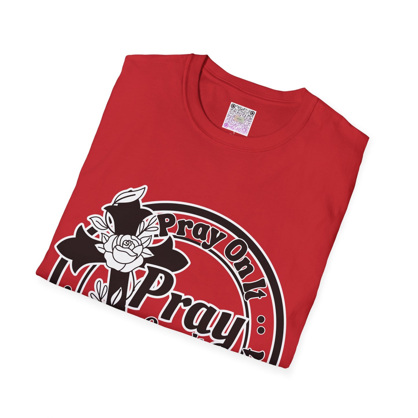 Prayer Over It Christian T-Shirt – “Pray On, Pray Through” Floral Cross Faith Tee, Inspirational Unisex Shirt, Christian Gift for Women & Men