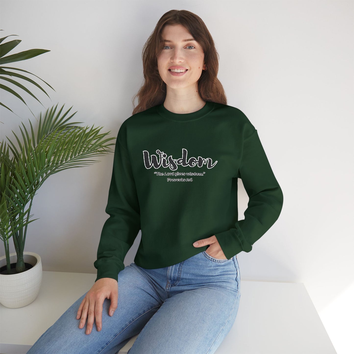 Wisdom Sweatshirt – “The Lord Gives Wisdom” Christian Crewneck, Inspirational Faith-Based Pullover, Cozy Unisex Apparel, Encouraging Gift for Believers