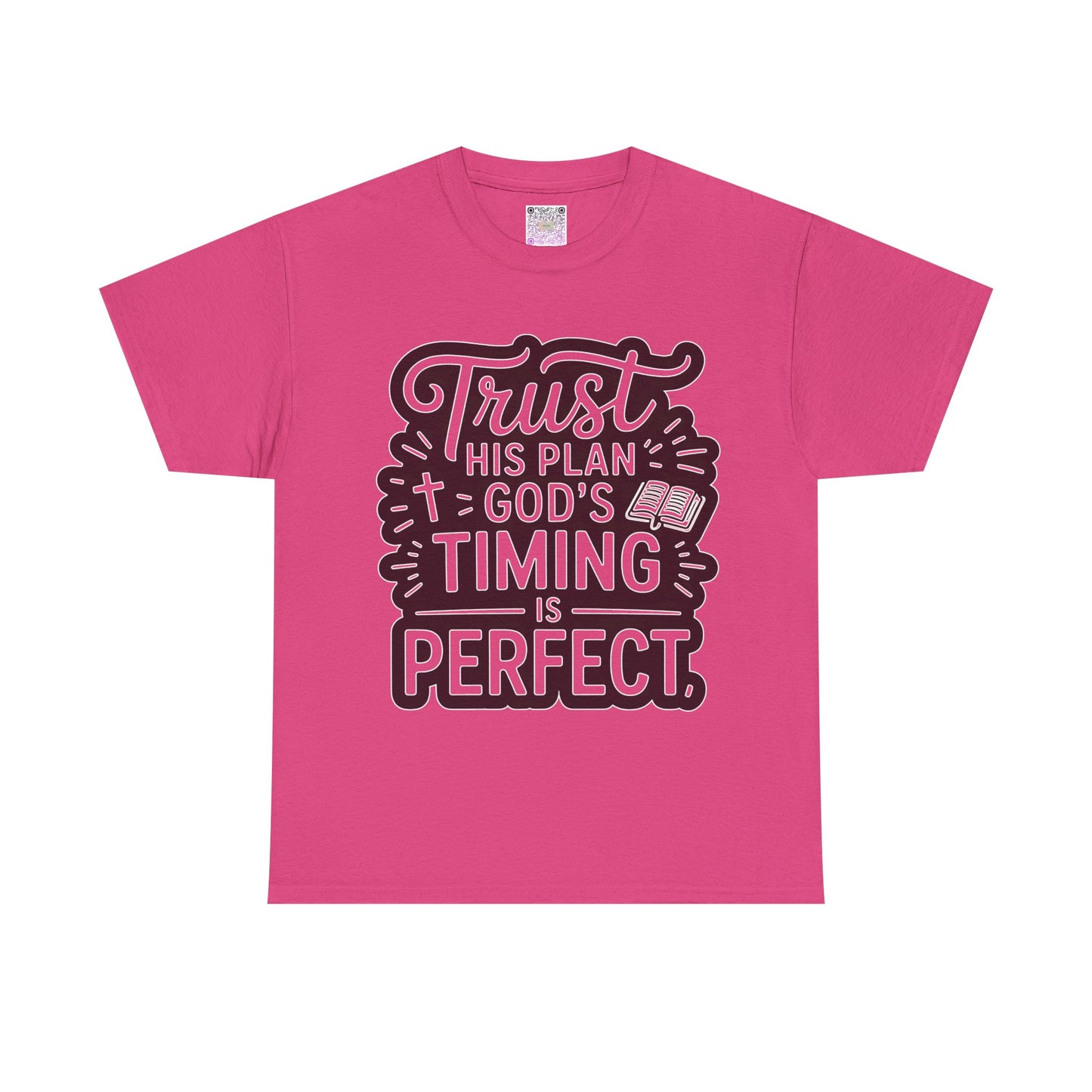 Trust His Plan T-Shirt – “God’s Timing Is Perfect” Unisex Christian Tee, Inspirational Faith Shirt, Motivational Bible Quote Apparel