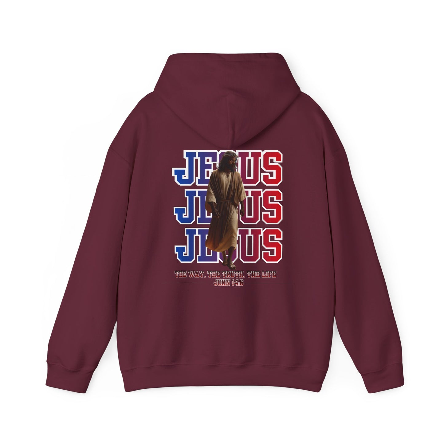 Jesus Hoodie — “The Way, The Truth, The Life” John 14:6 Christian Pullover, Faith Hoodie, Inspirational Bible Verse Sweatshirt, Unisex Religious Apparel