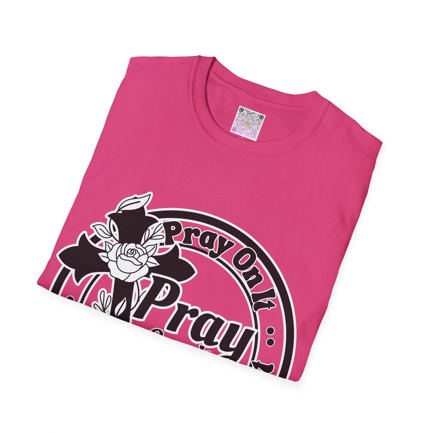Prayer Over It Christian T-Shirt – “Pray On, Pray Through” Floral Cross Faith Tee, Inspirational Unisex Shirt, Christian Gift for Women & Men