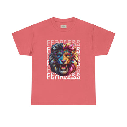 Colorful Lion Unisex Heavy Cotton Tee, Animal Lovers Gift, Unique Tee for Men and Women, Casual Wear, Graphic T-Shirt