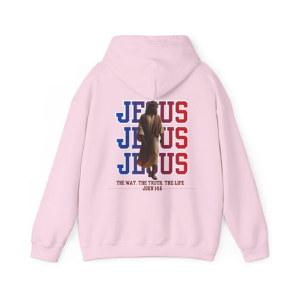 Jesus Hoodie — “The Way, The Truth, The Life” John 14:6 Christian Pullover, Faith Hoodie, Inspirational Bible Verse Sweatshirt, Unisex Religious Apparel
