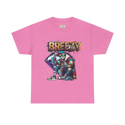 Urban Art Unisex Tee - 'BREEZY' Graphic, Hip-Hop Fashion, Streetwear Style, Casual Attire, Gift for Teens, Festival Outfit