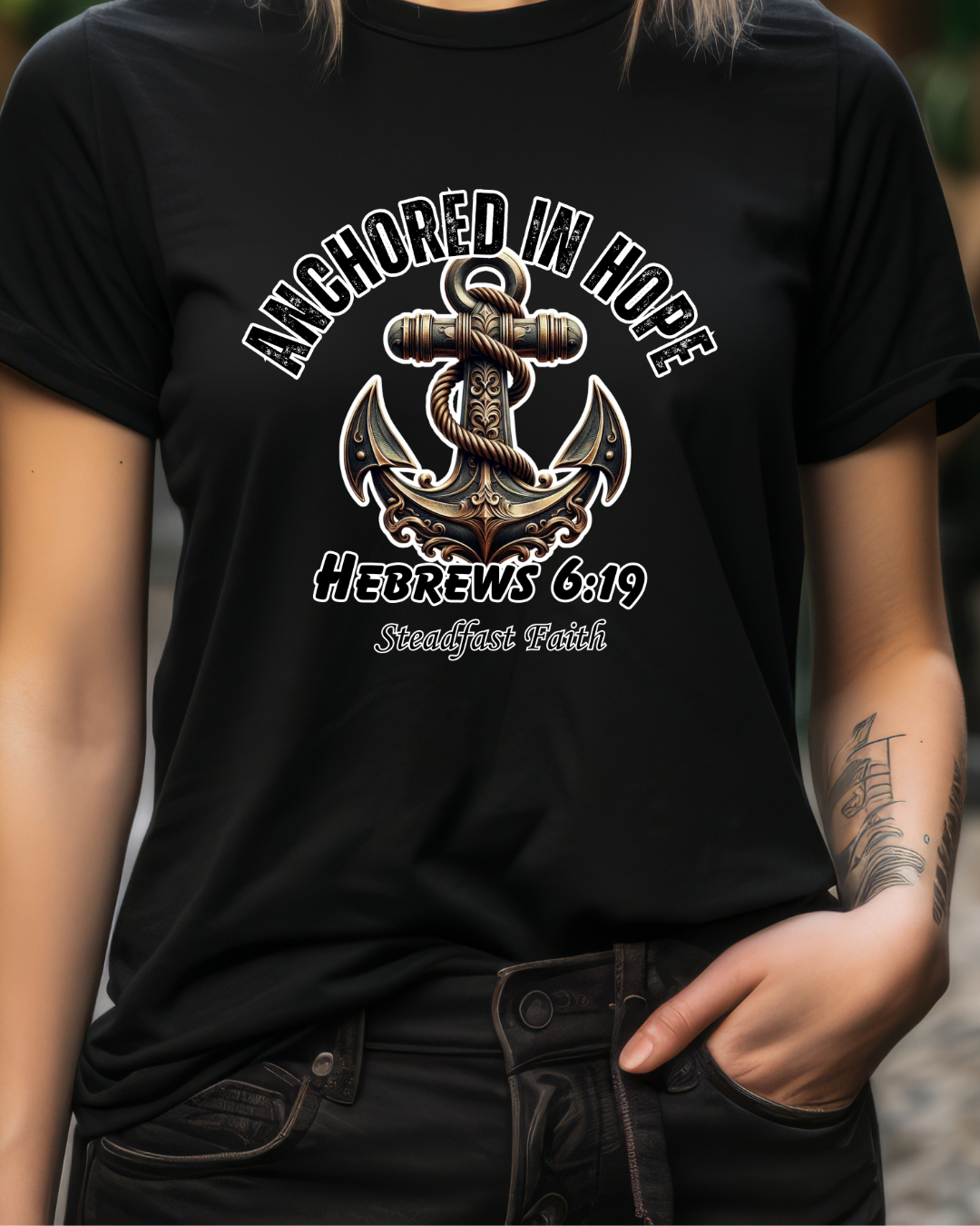 Anchor in Hope T-Shirt – Hebrews 6:19 Scripture Tee, Steadfast Faith Unisex Softstyle Shirt, Inspirational Christian Apparel, Motivational Bible Verse Tee