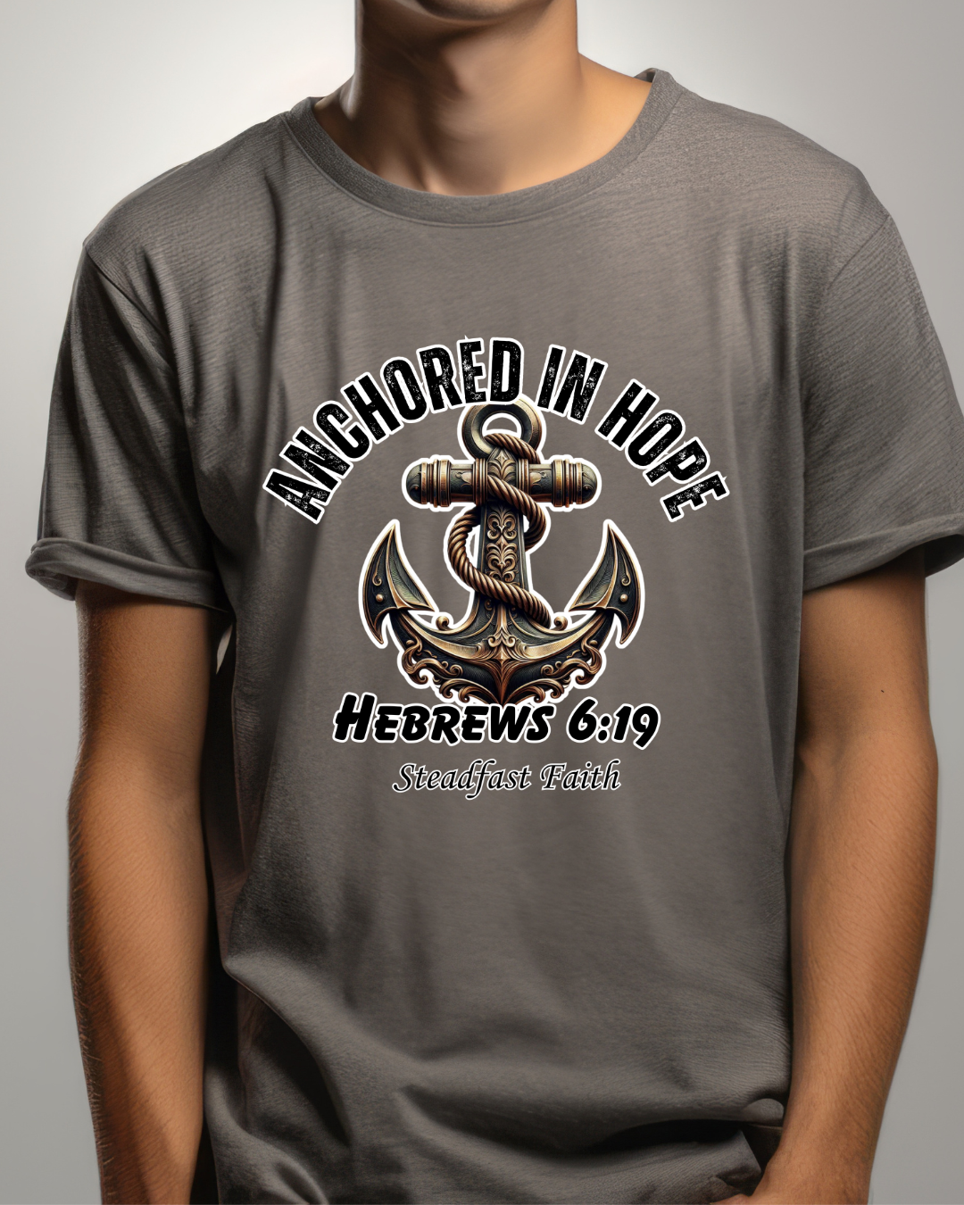 Anchor in Hope T-Shirt – Hebrews 6:19 Scripture Tee, Steadfast Faith Unisex Softstyle Shirt, Inspirational Christian Apparel, Motivational Bible Verse Tee