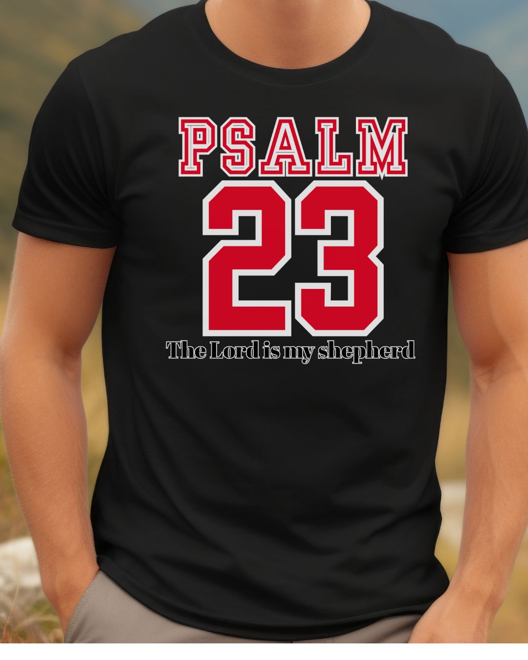 Unisex Heavy Cotton Tee with Psalm 23 Design | Faith-Inspired Shirt for Daily Wear, Gifts, Church Events, and Celebrations