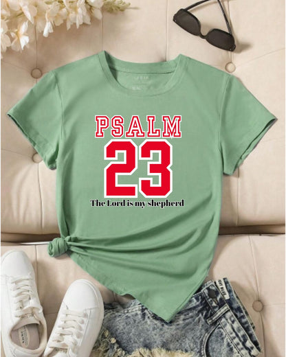 Unisex Heavy Cotton Tee with Psalm 23 Design | Faith-Inspired Shirt for Daily Wear, Gifts, Church Events, and Celebrations