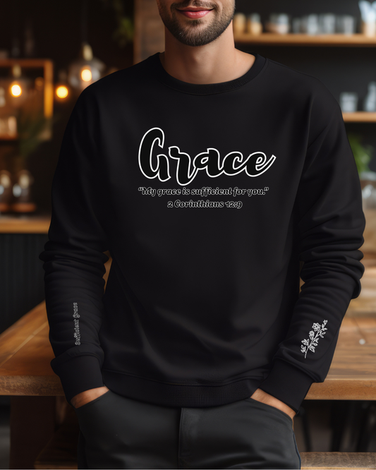 My Grace Is Sufficient Sweatshirt – Christian Crewneck, Faith-Inspired Unisex Pullover, Encouraging Gift