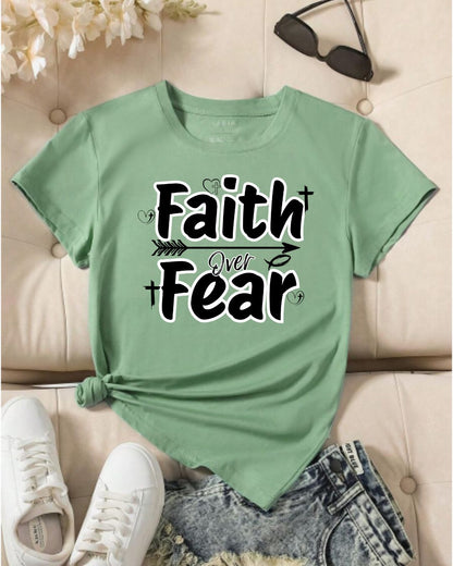 Faith Over Fear Unisex Heavy Cotton Tee, Inspirational T-Shirt, Motivational Apparel, Christian Gift, Everyday Wear, Faith-Based Fashion
