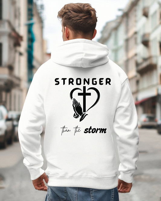 Stronger Than the Storm Hoodie – Faith-Inspired Unisex Pullover, Christian Hoodie with Motivational Quote, Spiritual Gift, Everyday Comfort Wear