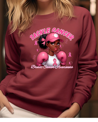 Awareness Sweatshirt - Tackle Cancer Crewneck, Unisex Pink Awareness Pullover, Breast Cancer Support Gift, Cozy Charity Apparel,