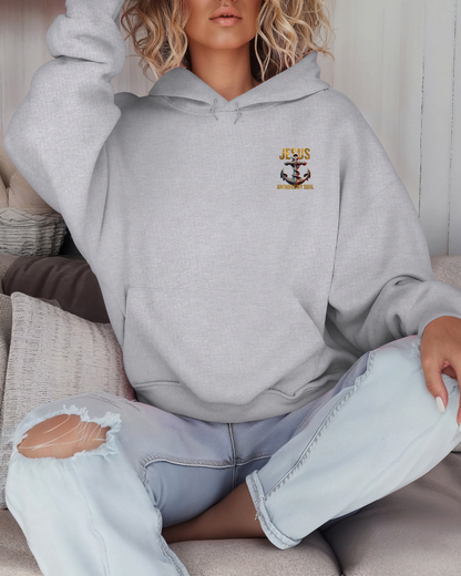 Jesus Anchors My Soul Hoodie — Christian Anchor Hoodie, Faith-Inspired Pullover, Hebrews Hope Apparel, Unisex Religious Sweatshirt
