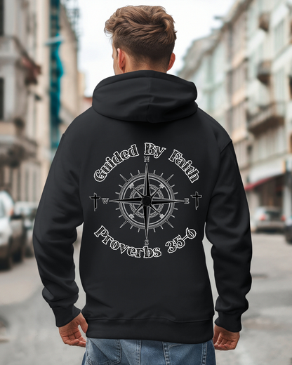 Faith Compass Hoodie – “Guided by Faith” Proverbs 3:5-6 Pullover, Christian Hoodie, Inspirational Scripture Sweatshirt, Unisex Religious Apparel