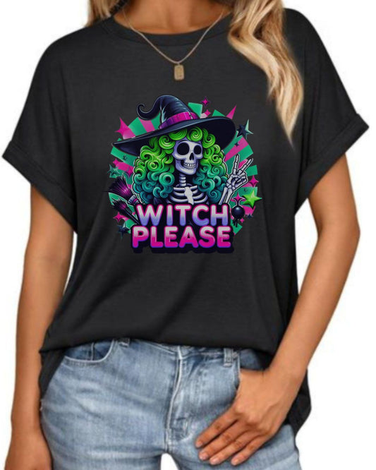 Witch Please Unisex Heavy Cotton Tee, Halloween Shirt, Spooky T-shirt, Unique Gift for Witches, Witchy Apparel