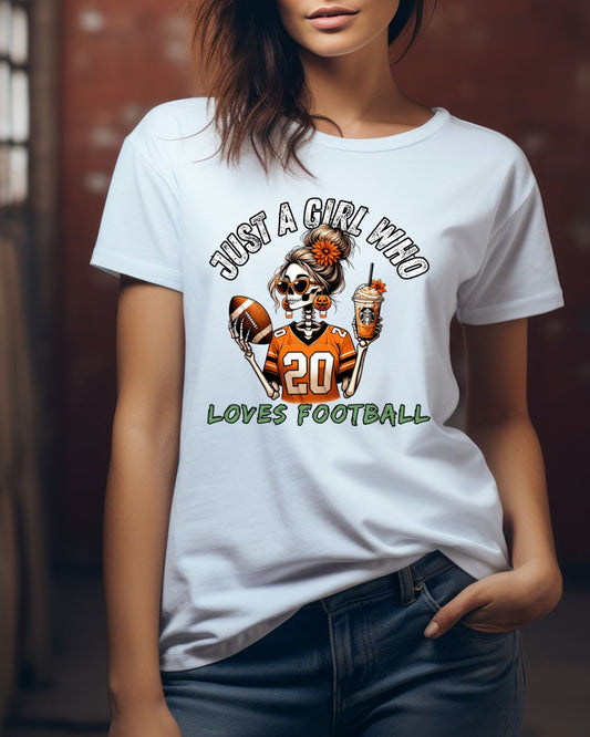 Just a Girl Who Loves Football Unisex Tee, Casual Sports T-Shirt, Football Fan Gift, Game Day Apparel, Fall Sports Top