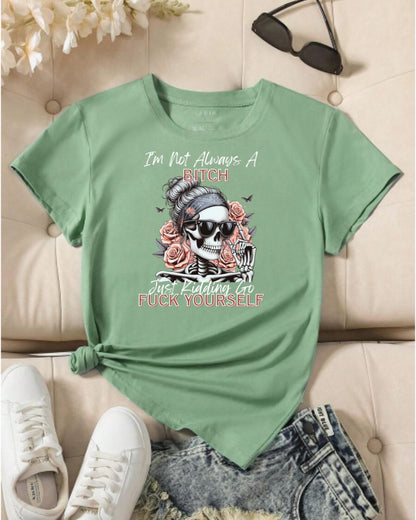 Edgy Graphic Tee, Funny Skull Shirt, Unisex Cotton T-Shirt, Gift for Her, Halloween Shirt, Alternative Fashion