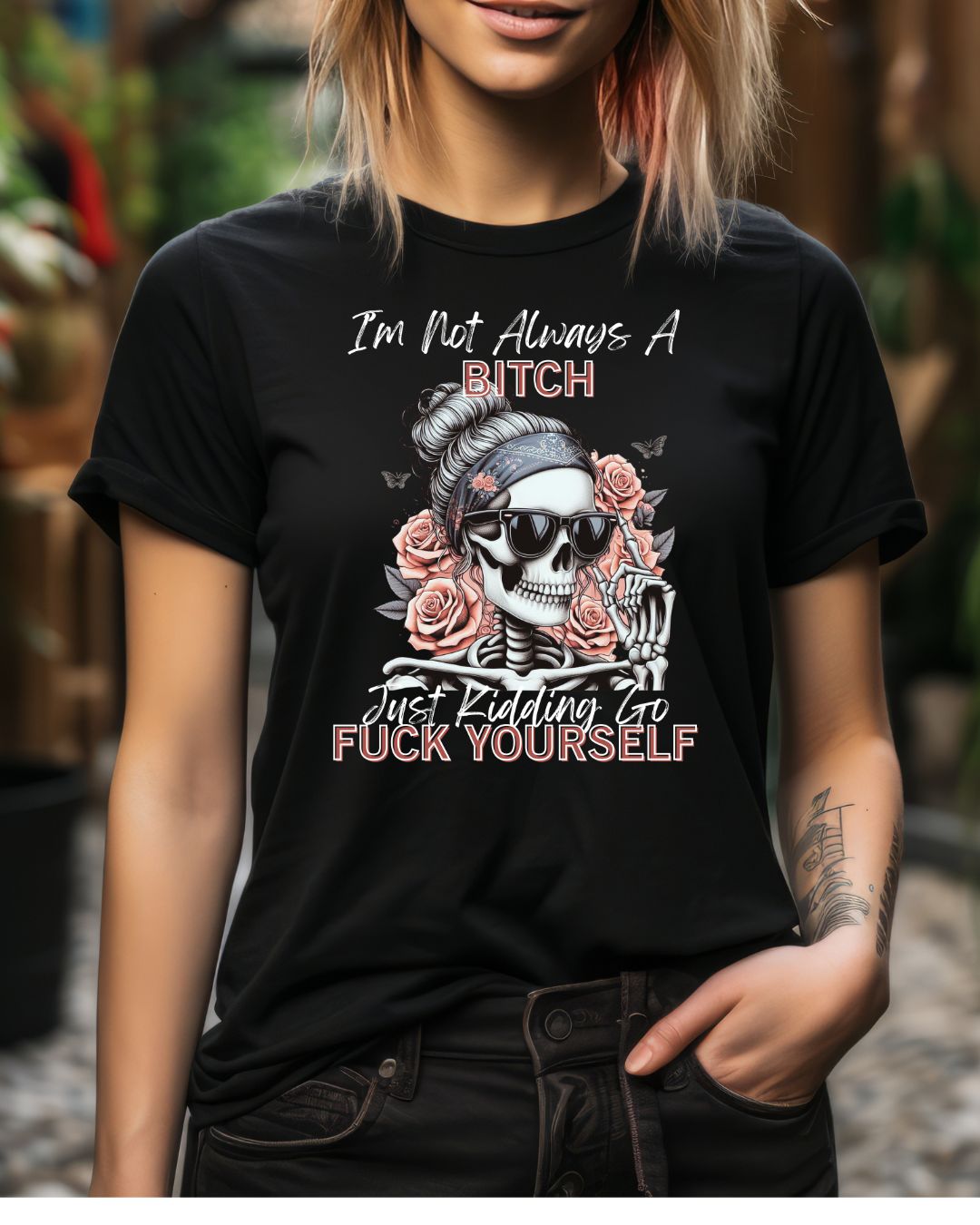 Edgy Graphic Tee, Funny Skull Shirt, Unisex Cotton T-Shirt, Gift for Her, Halloween Shirt, Alternative Fashion